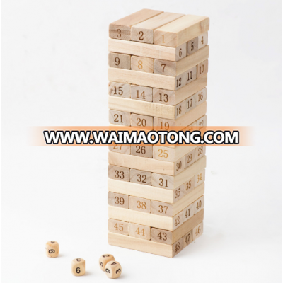 New Style Moden Certification Bahrain Teak Wooden Tower Block DIY Toy For Kids