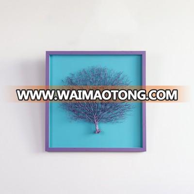 New Design Western Europe 3D Purple Rubber Tree Fine Art Decoration Artwork With Purple Frame For Lounge