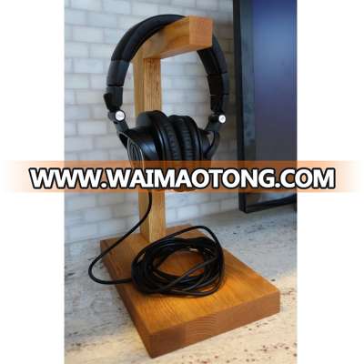 Manufacturer Directly Sale Malaysia Headphone Stand Teak Wood For Table Decor