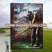 metal wall art decor 3 d Hand painted Unique Artwork the golfer Muscular man metal art painting