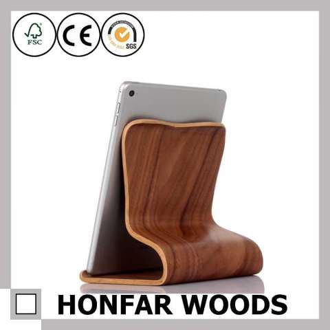 Big Size Black Walnut Wood Craft iPad Holder Phone Holder